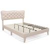 Double Size Bed Frame Wooden Slats Platform Upholstered Button Tufted Headboard