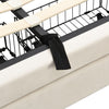 Ottoman Storage Gas Lift Bed Upholstered 4ft6 Double Bed Frame with Drawer Cream