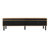 Modern TV Stand 3 Door Cabinet Sideboard with Storage for up to 70 Inch TV Black