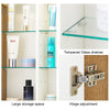 LED Bathroom Cabinet Wall Mounted Mirror Glass Shelf Storage Cupboard