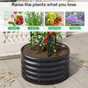80cm Outdoor Garden Round Metal Raised Vegetable Planter Flower Trough Grow Bed