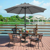 2.7M Round Garden Parasol Sun Shade Patio Hanging Umbrella with Crank Tilt Base