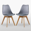 Tulip Dining Chair Padded Seat Eiffel Wood Legs (SETS OF 1,2,4) Jamie Lorenzo