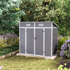 6 x 4 ft Plastic Shed Outdoor Garden Tools Storage House Double Doors，Window