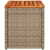 Garden Side Tables Dining Table 2 pcs Beige Poly Rattan Solid Wood