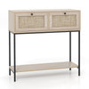 2-tier Console Table Living Room Home Long Sofa Side Table w/Drawers