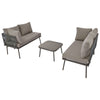 Outdoor Patio L-Shaped Sectional Sofa With Glass Coffee Table Furniture Sets