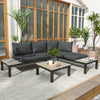 3pcs Garden Sectional Sofa Side Table Furniture Set w/ Cushion