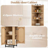 PE Rattan Corner Cabinet 172 cm Tall Corner Bookcase with 2 Doors