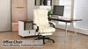 Vinsetto Executive Home Office Chair High Back Recliner, with Foot Rest, Cream