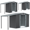 4/6/8/10FT Metal Garden Shed Apex Roof With Open Shed Tool Utility Storage House