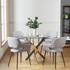 Round Tempered Glass Dining Table for 4 Seater Pub Kitchen Bistro Office Table