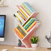 5 Shelf Tree Free Standing Bookshelf Wood Shape Desk White Bookcase Display Rack