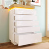 6 Drawer Chest of Drawers Sideboard with LED Storage Cabinet High Gloss White