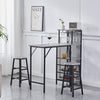 3Pcs Bar Table Stools Set 2 Bar Stools for Breakfast Pub Counter Small Apartment