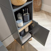 Bathroom Tall Storage Cabinet Open Shelving Unit 2 Door Tallboy Organising Unit