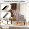 Upholstered Nursery Rocker Accent Chair Tufted Wingback Leisure