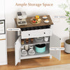 Kitchen Pantry Storage Cabinet Farmhouse Sideboard Buffet Cabinet-White