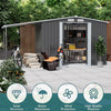 New 8 X 4FT Garden Shed Metal Pent Roof Outdoor Tool Bike Storage WITH Open Shed