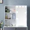 Modern Dressing Table Vanity Set with LED Mirror Cabinet Stool 4 Drawers Gift UK