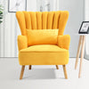 Oyster Wing Back Armchair With Cushion Linen Upholstered Seat Bedroom Sofa Chair