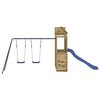 Lechnical Playhouse with Slide Swings Rockwall Impregnated Wood D6S0
