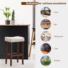 Set of 2 Saddle Bar Stools Backless Counter Stool W/ Upholstered Sponge Cushion