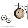 Creative Simple Double Sided Iron Bracket Wall Clock In&Outdoor Hanging Clock UK