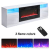 178cm Modern TV Stand Cabinet Unit w/ Electric Fireplace w/ 12 Color LED Lights