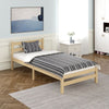 Natural Single Bed Frame, Solid Pine Wood 3ft Bed for Kid Bedroom Furniture
