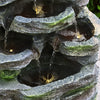 Garden Water Feature Outdoor Solar Power Cascading Water Fountain with LED Light