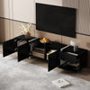 TV Stand 170 cm Black TV Unit Cabinet with Door Drawer Storage High Gloss Front
