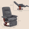 Swivel Recliner Chair with Footrest Wooden Base for Living Room Bedroom, Grey