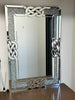 Venetian Wall Mirror – Elegant Decorative Silver Mirror with Embedded Crystals