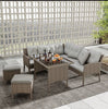 Rattan Garden Furniture Set 7 Seater Dining Table Outdoor Corner Sofa w/Cushions