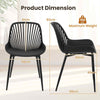 COSTWAY Dining Chair Set of 4 Modern Plastic Kitchen Chairs with Metal Legs