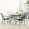 Stackable Garden Chair Set 5 pcs Anthracite -coated Steel N0G5