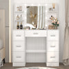 Dressing Table with LED Lights Mirror 7 Drawers Vanity Make up Desk Dresser Set