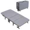 190cm Folding Single Bed with Mattress Portable Guest Bed Steel Frame on Wheel