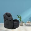 Heating 8-Point Massage Recliner Swivel Chair Sofa w/ Remote Control XMAS Gift
