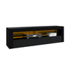 TV Stand Modern High Gloss Doors Entertainment Unit Cabinet With RGB LED Lights
