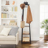 Industrial Coat Rack Stand Clothing Rail Hall Tree with 4 Shelf & 8 Hooks