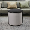 Wood Chesterfield Coffee Table Chair Footstool Set Round Pouffe Pouf Seat Stool