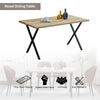 Modern Rectangular 4 Seater Dining Table Metal Straight Legs Morden Brown
