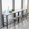Extra Long Kitchen Bar Table Rectangular Coffee Table Metal Marble Console Table