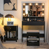 Vanity Table Set Modern Dresser Large Makeup Dressing Desk w/ Lighted Mirror