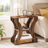 60cm Farmhouse End Table, 3-Tier Wood Side Table with Storage for Living Room