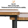 2x Wooden Nesting Coffee Table Stacking Side Table Anti-drop Raised Rim Tabletop