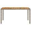 Garden Table with Acacia Wood Top Grey 150x90x75 cm Poly Rattan
