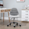 Ergonomic Office Chair Velvet Computer Home Study Chair Armless w/ Wheels, Grey